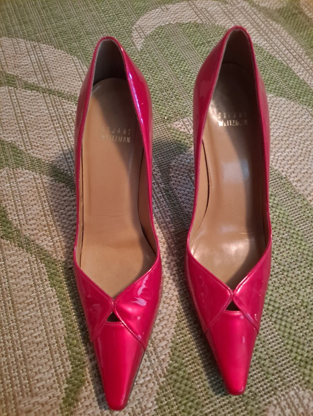 Stuart Weitzman Candy Red Patent Pointed-Toe Pumps - Picture 1 of 6